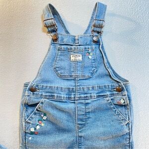 OshKosh B’Gosh Girls Denim Floral Overalls Size 4T